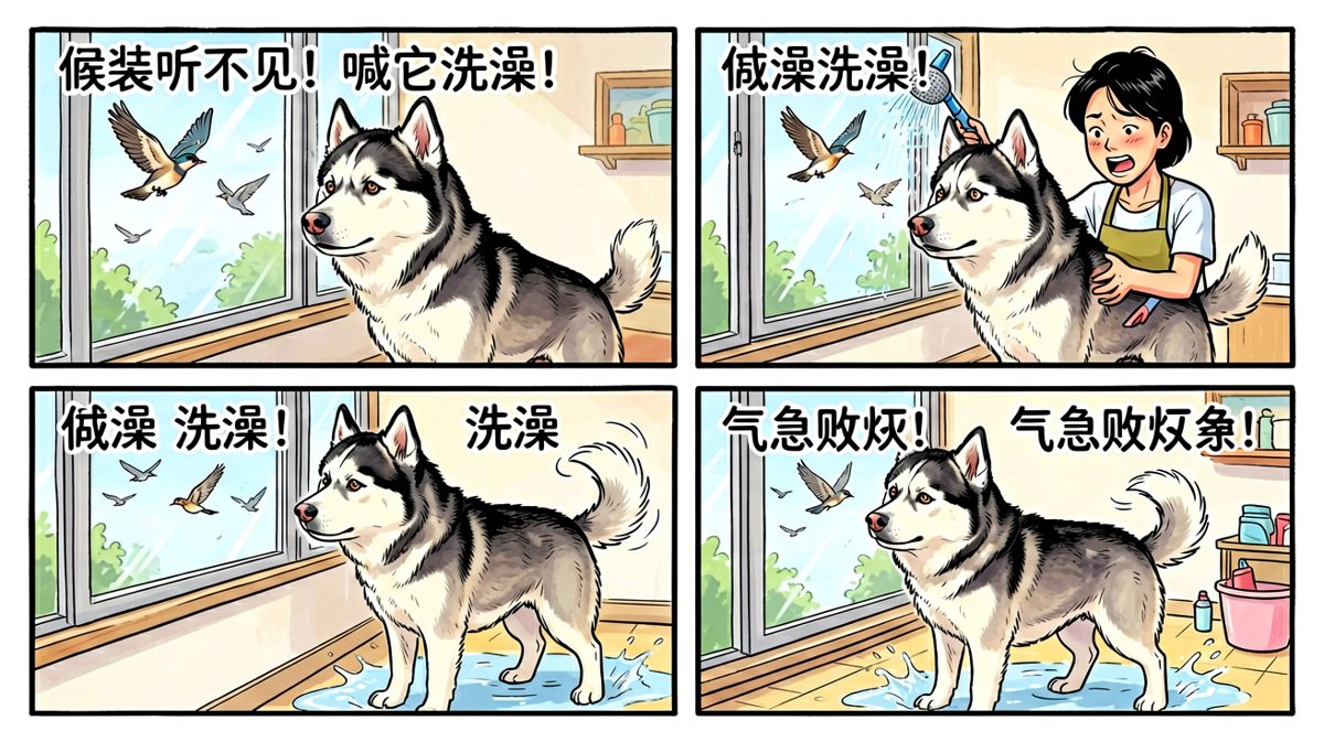 只要我不回头，就没人能让我洗澡