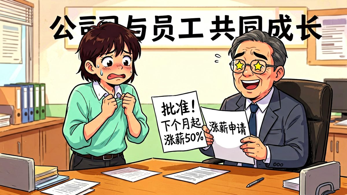 小李鼓起勇气申请涨薪，老板拍桌大怒后竟批了50%——小李：我还没准备好