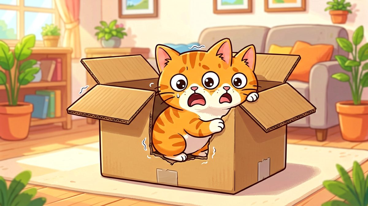 猫：我以为自己是液体，结果是固体卡在盒子里