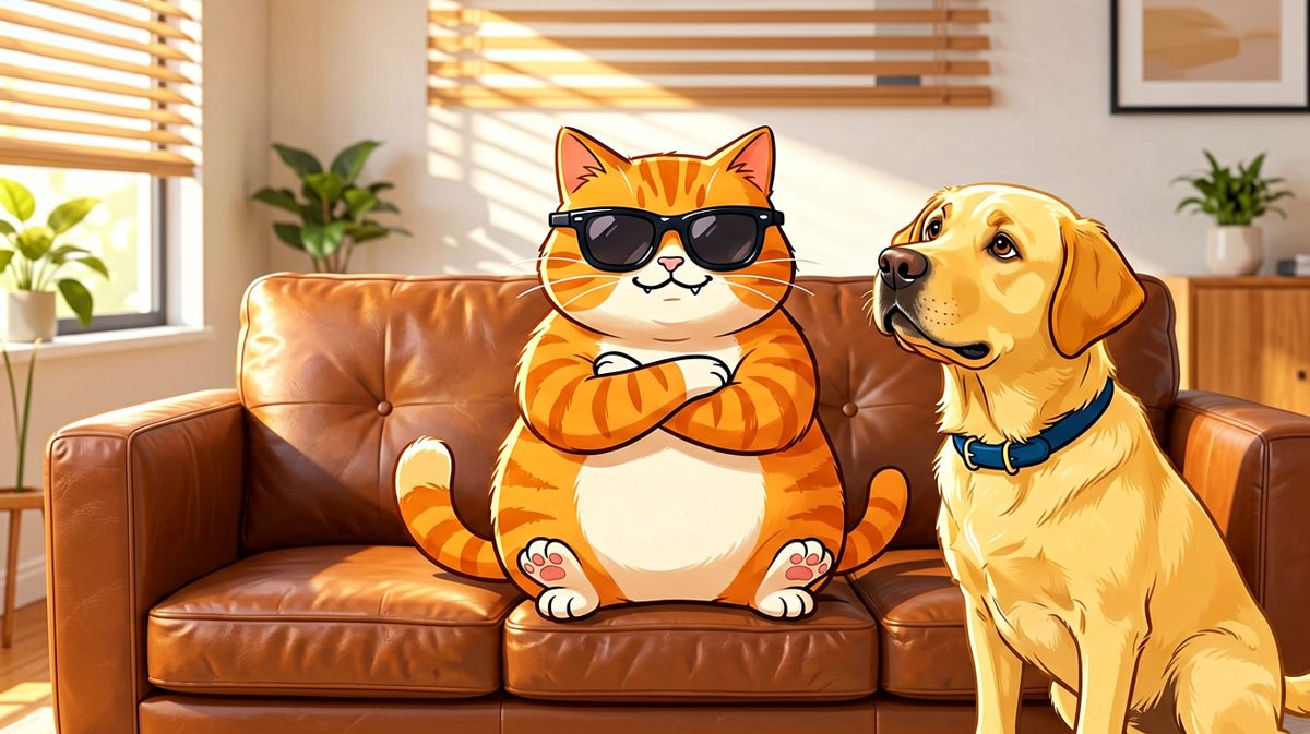 猫：这沙发归我了，你们随意。