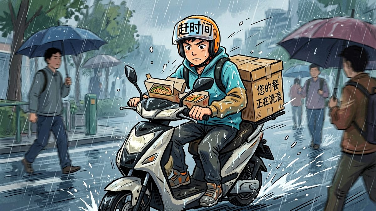 外卖小哥视角：您那单已经跑完全程马拉松了