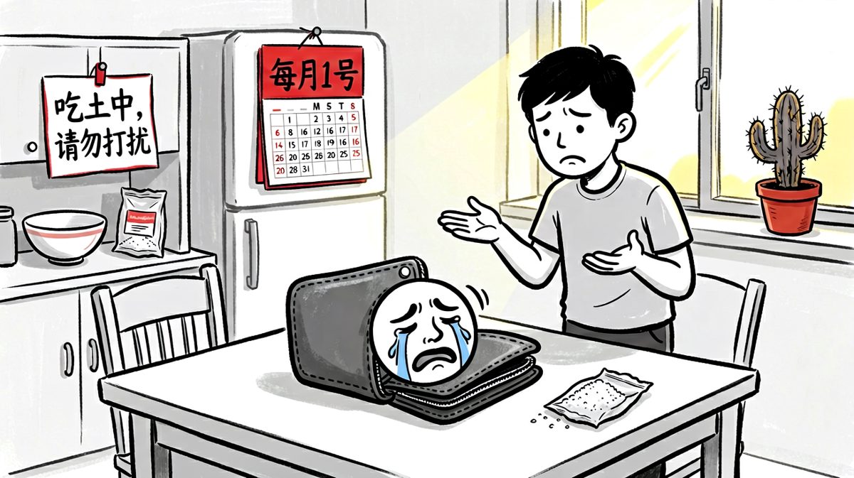 月底的钱包，比我的脸还干净。