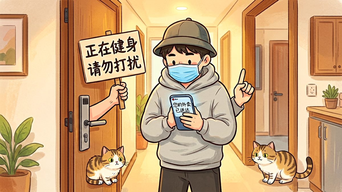社恐的最高礼仪：把外卖放在门口然后假装没来过。