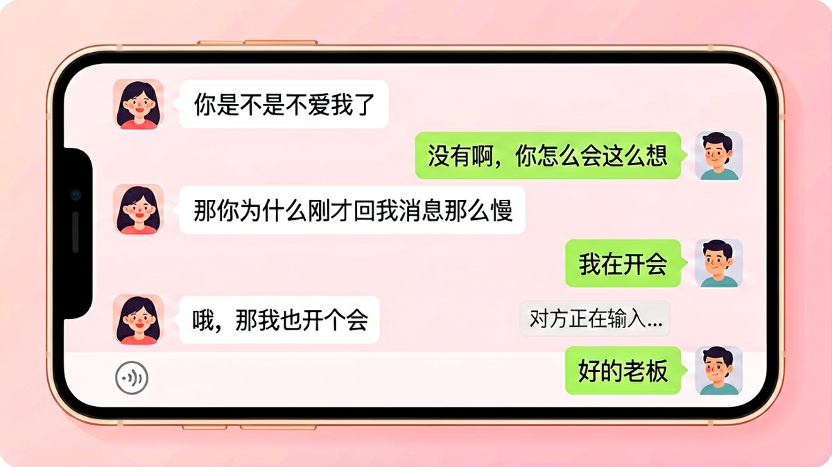 我说我也开个会，他乖乖回了老板好