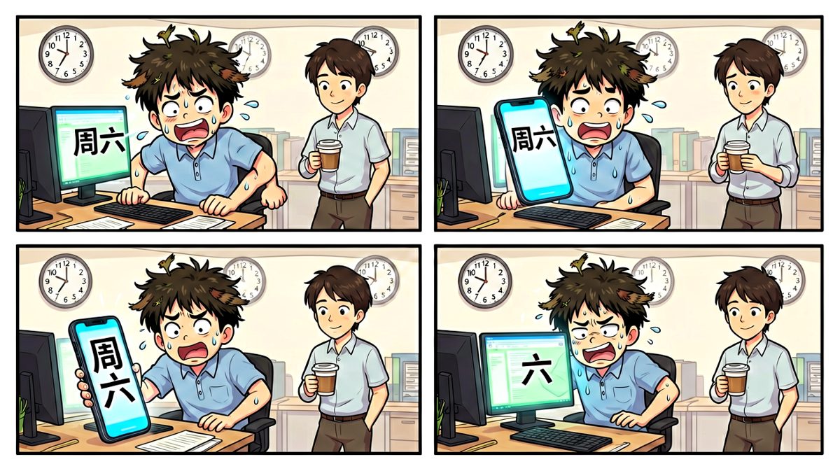 拼尽全力赶到的公司，今天居然是周末……