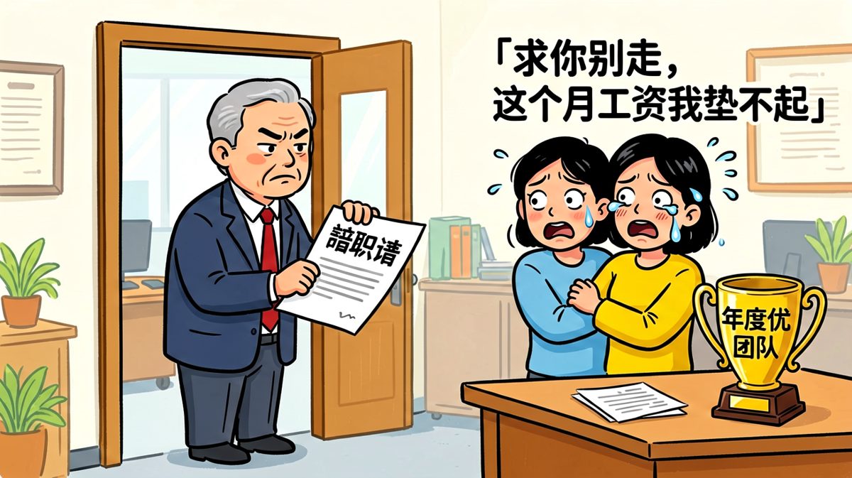 场景三：员工提离职，老板以为他要跳槽——反转是老板哭诉自己公司快破产了