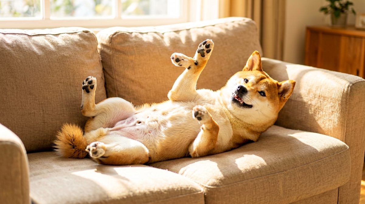 在沙发上游泳，是柴犬的最高礼仪。