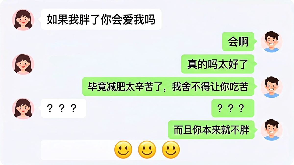 高情商男友的满分回答套路