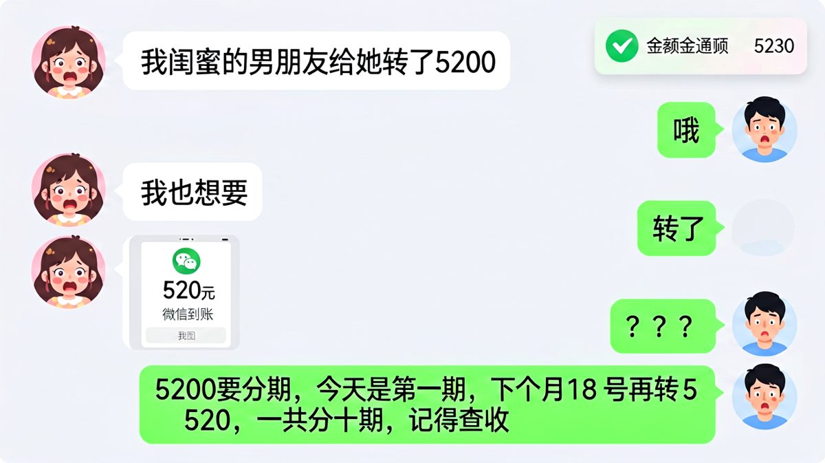 5200的大红包变成了分期收款