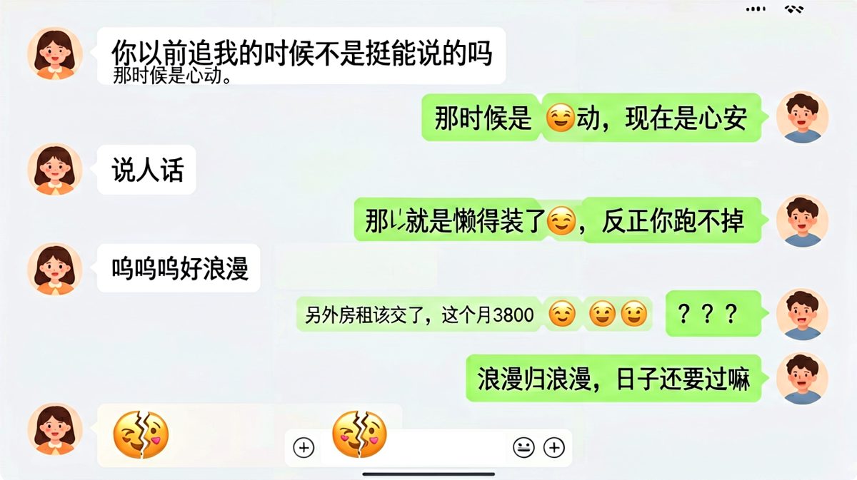 浪漫情话之后紧跟现实暴击