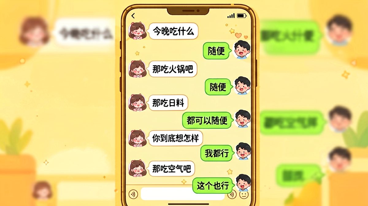 '随便'二字引发的一场美食灾难，男生的神级回答让人窒息。