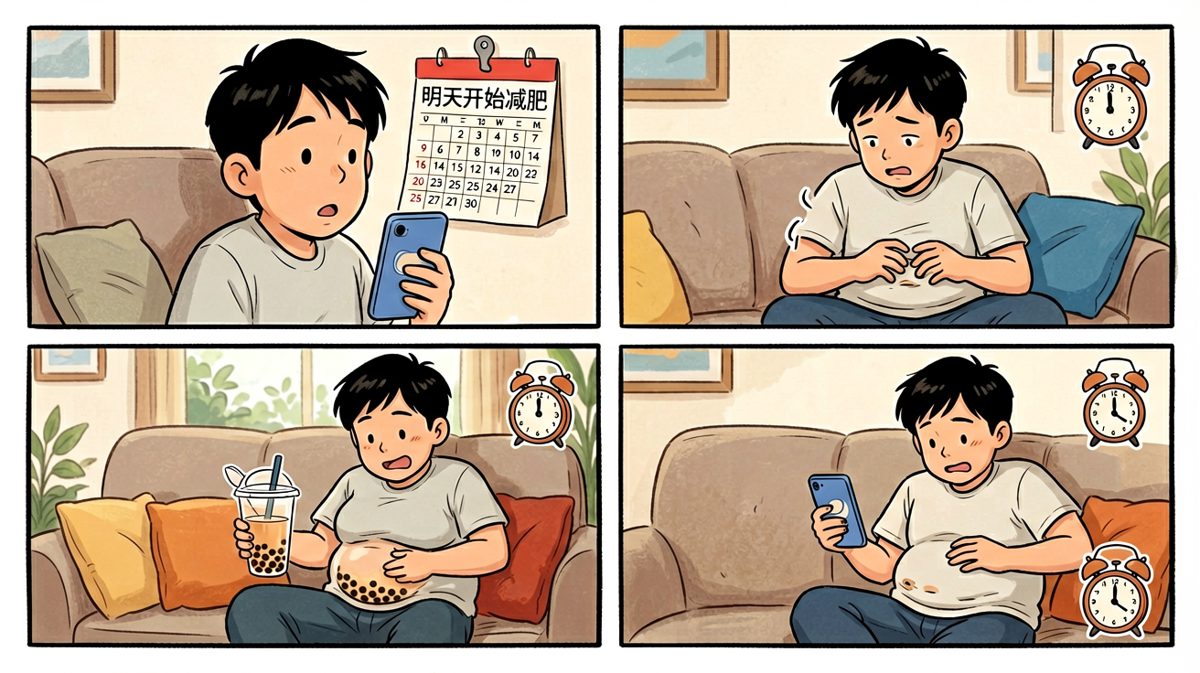 今天的事今天解决，减肥嘛，明天再说。