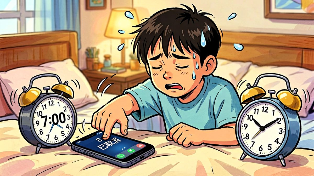 睡眼朦胧间，手一滑取消了最重要的会议闹钟。