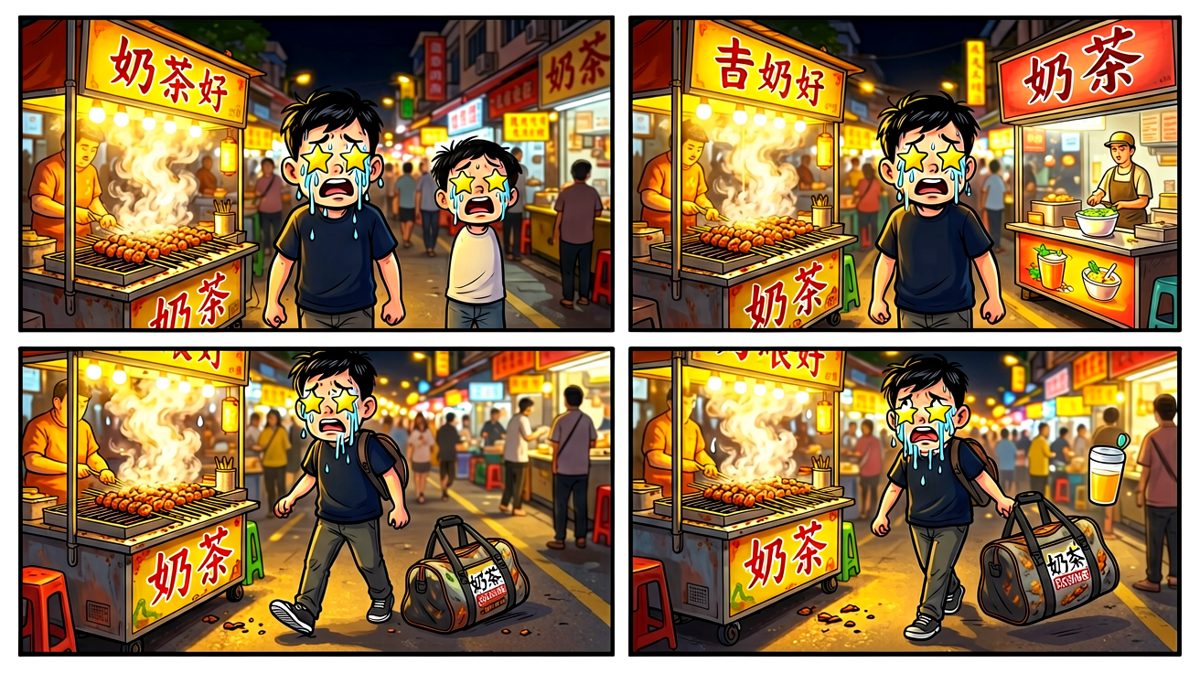 下班路过小吃街，减肥计划开始动摇……