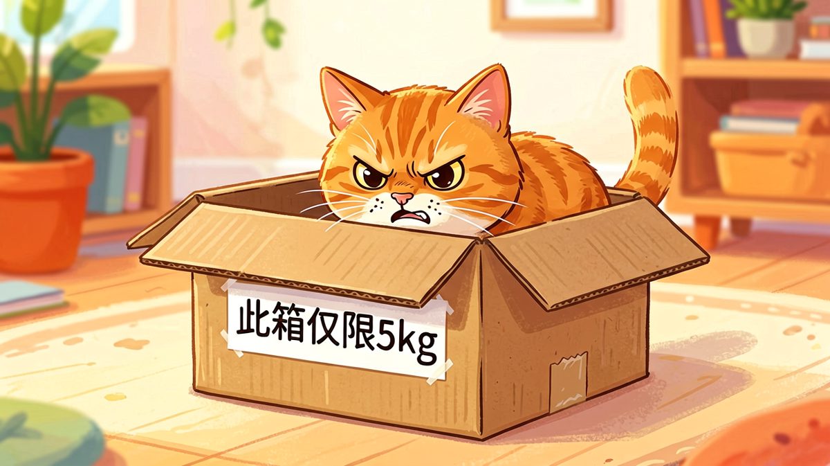猫咪对'勉强能塞'的定义果然和人类不太一样