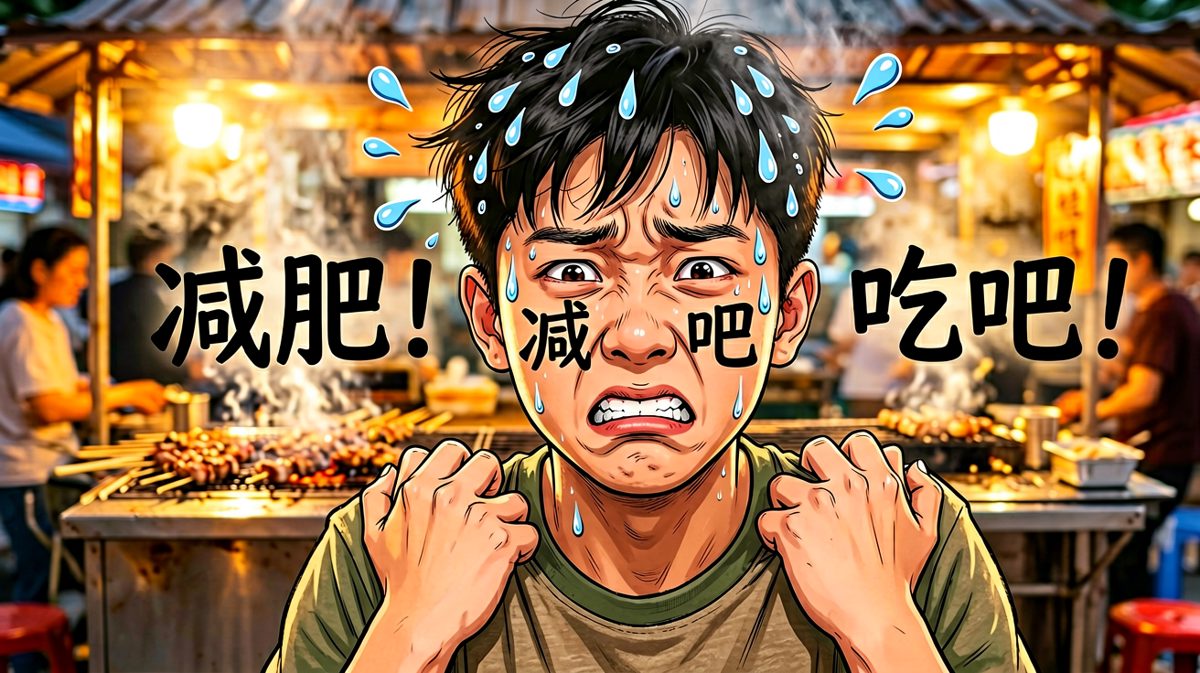 理智与欲望激烈交战，内心天人交战
