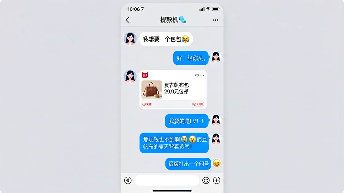 LV和帆布包之间，只差一个钱包的距离。