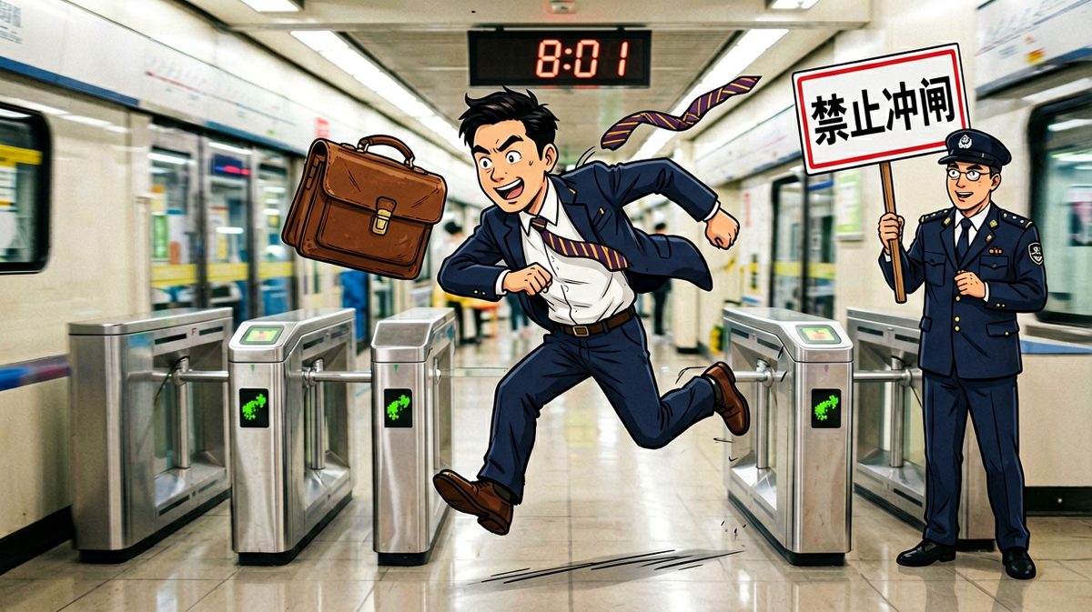 惊险刷卡但终究迟到的搞笑结局