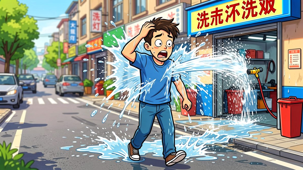 路上：意外连连，发型全毁