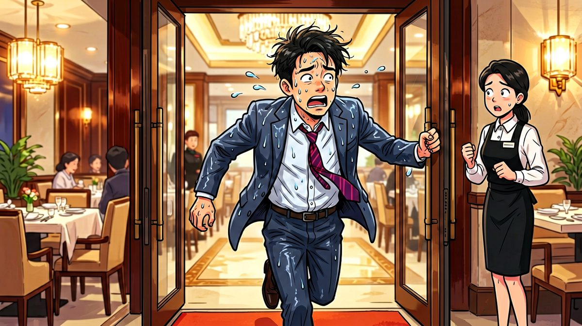 到达：狼狈不堪，尴尬进场
