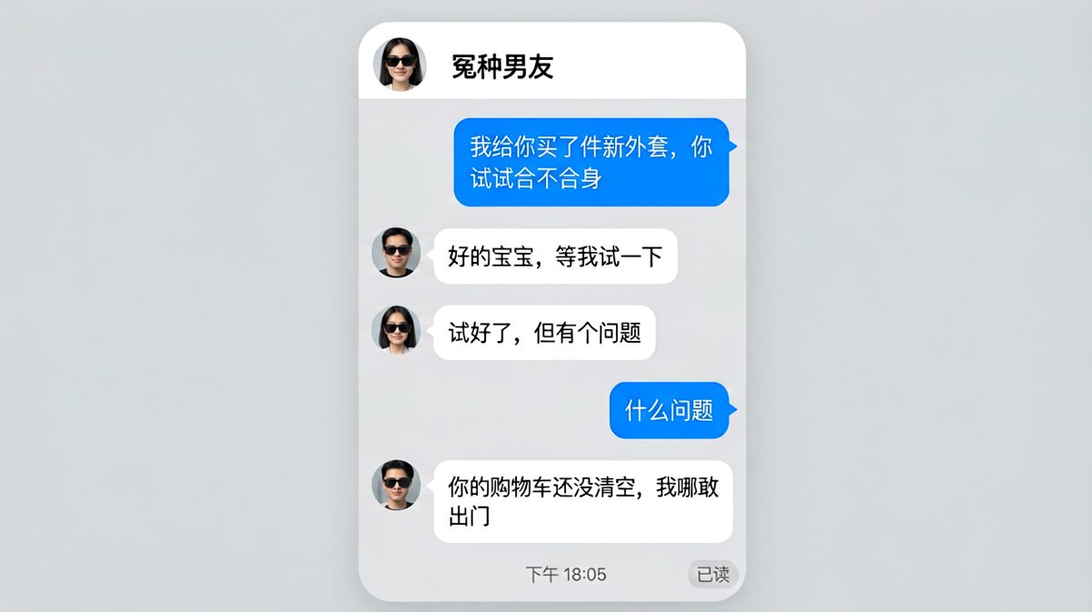 外套买了，但他的钱包比天还大。