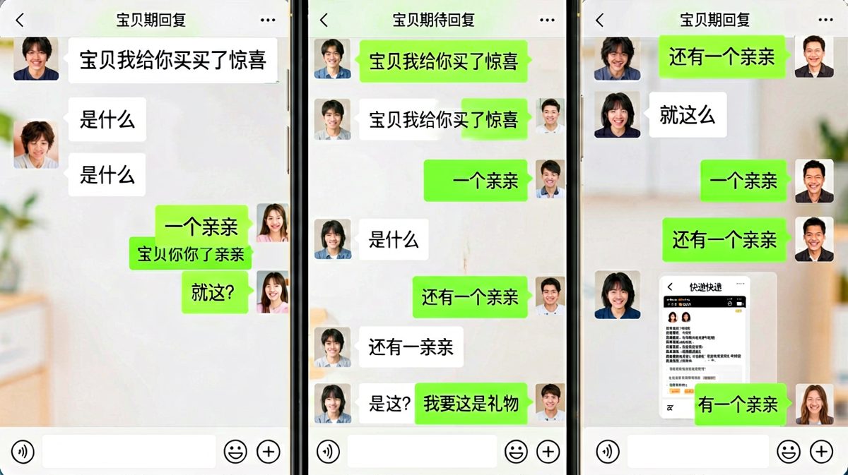 两个亲亲加一个快递的单子