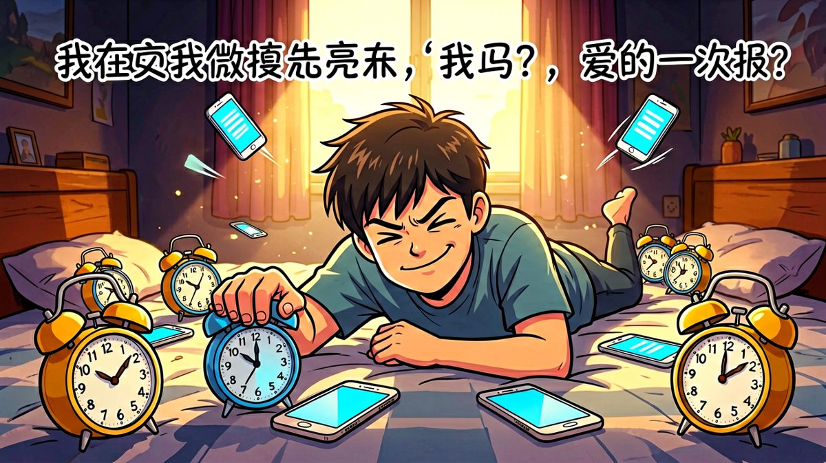 闹钟狂响，一掌压住，继续睡！