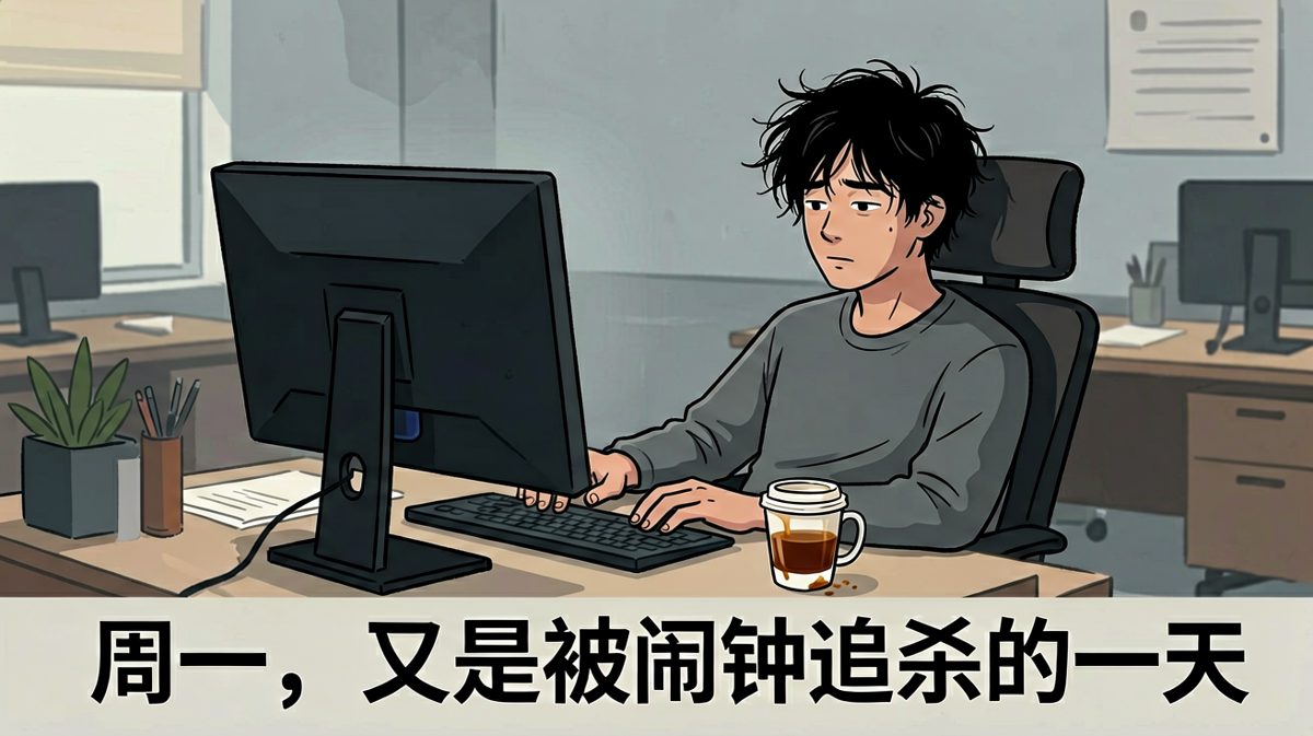 周一早上：人已坐在这，灵魂还在被窝里
