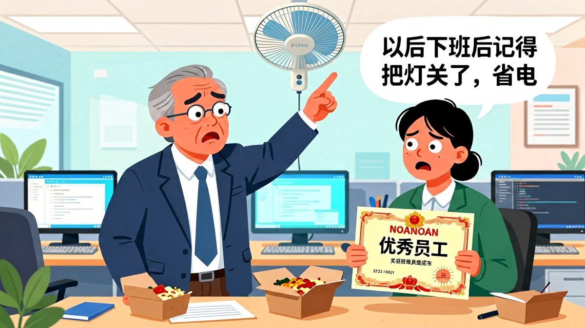 反转：'把这里当家'的意思是要你主动关灯省电