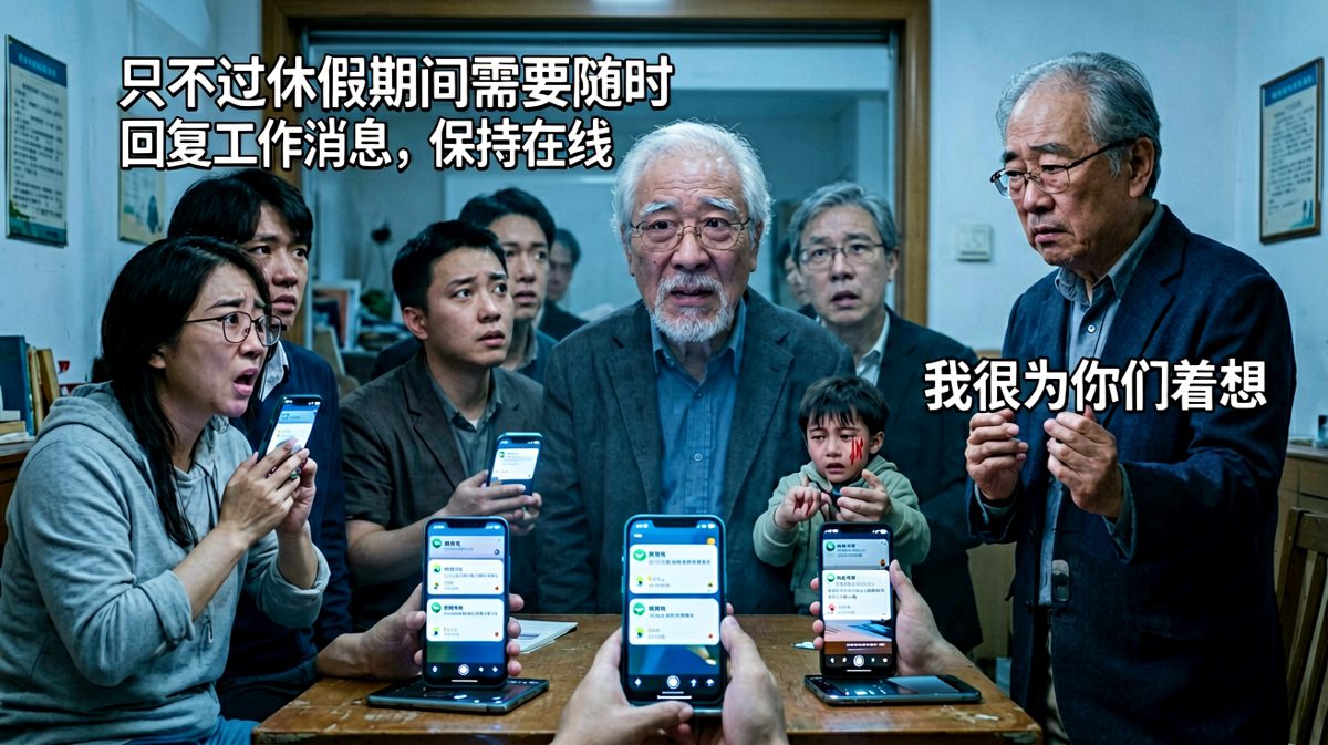 反转：带薪休假=换个地方继续加班