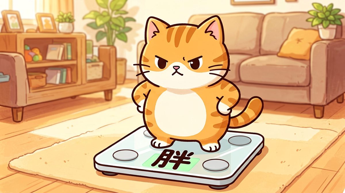 橘猫站上体重秤，看到数字后一脸震惊