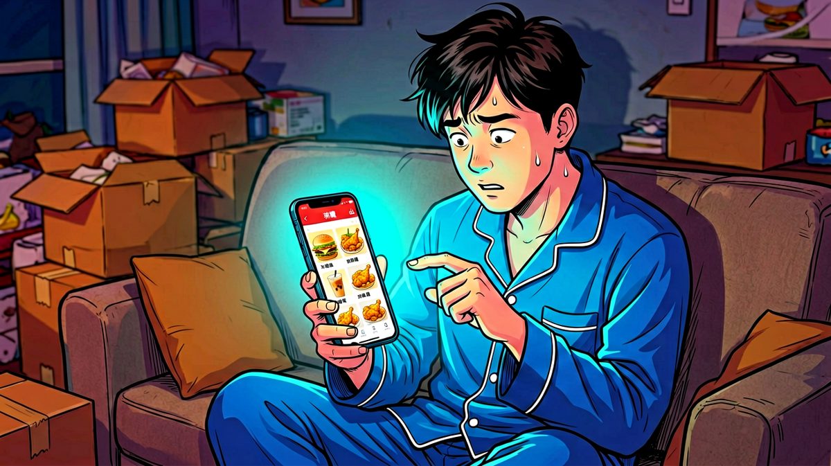 深夜加班后纠结点个什么外卖