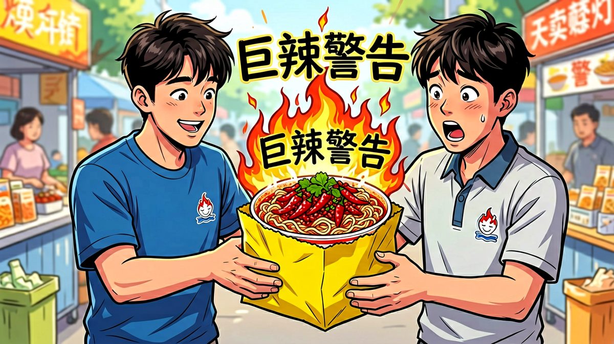 结果收到一碗根本吃不了的超辣面