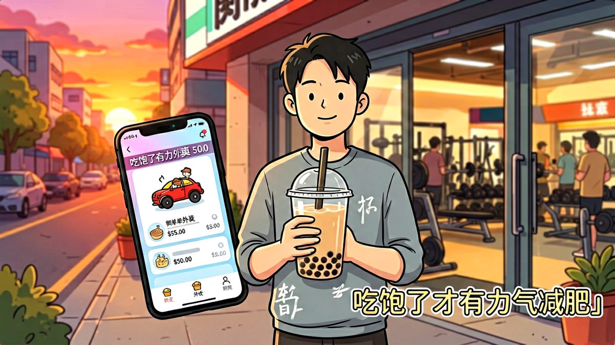 跑完步决定用奶茶犒劳自己