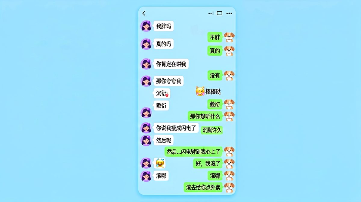夸夸难度MAX——从'你瘦成闪电'到'滚去点外卖'的距离