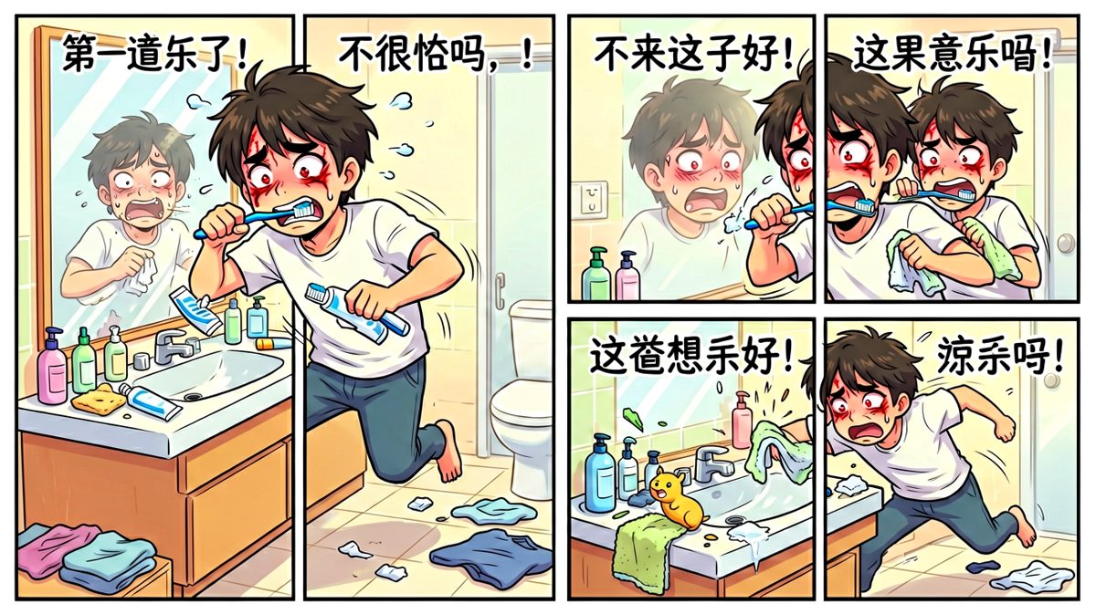 极限洗漱，争分夺秒每一秒