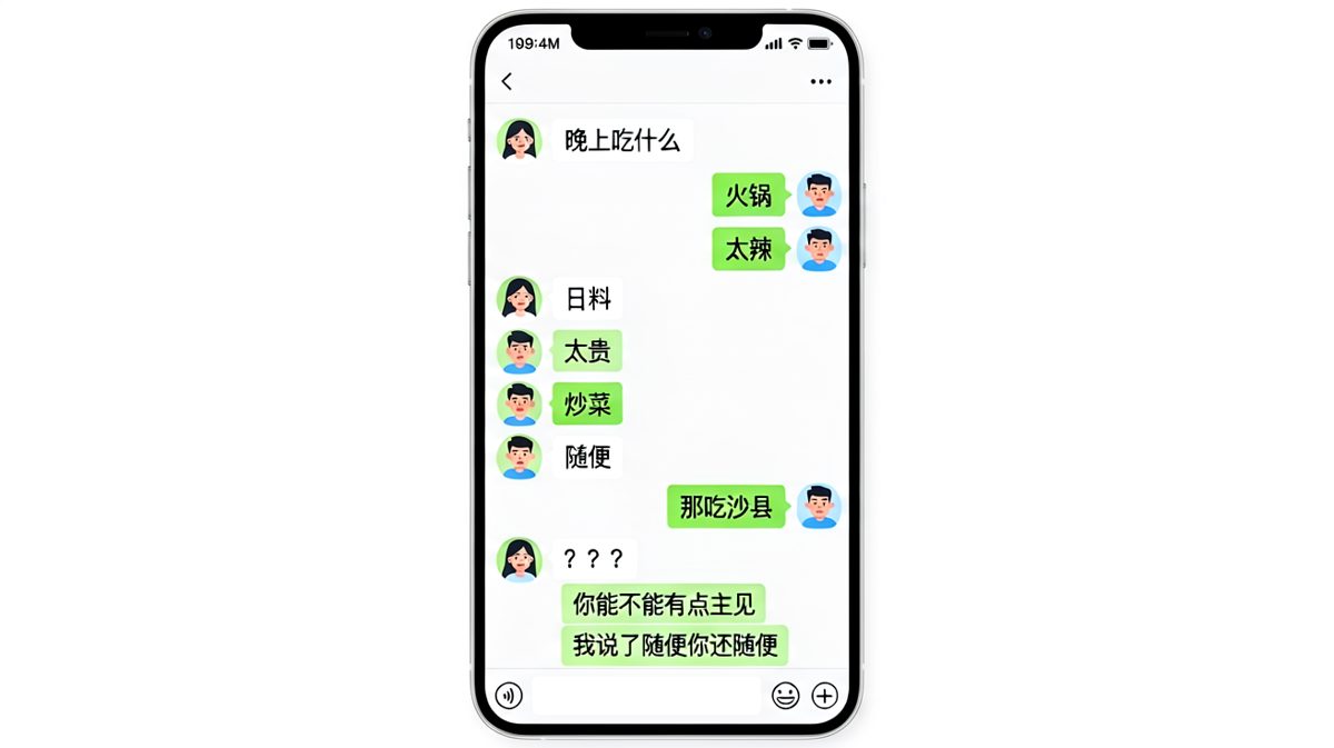 '随便'是两个字的终极陷阱，男生全军覆没