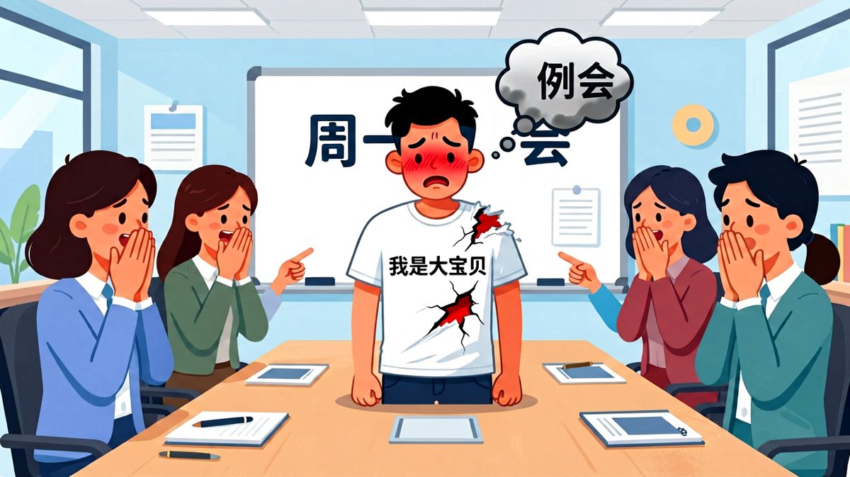 到了公司才发现T恤穿反，社死现场