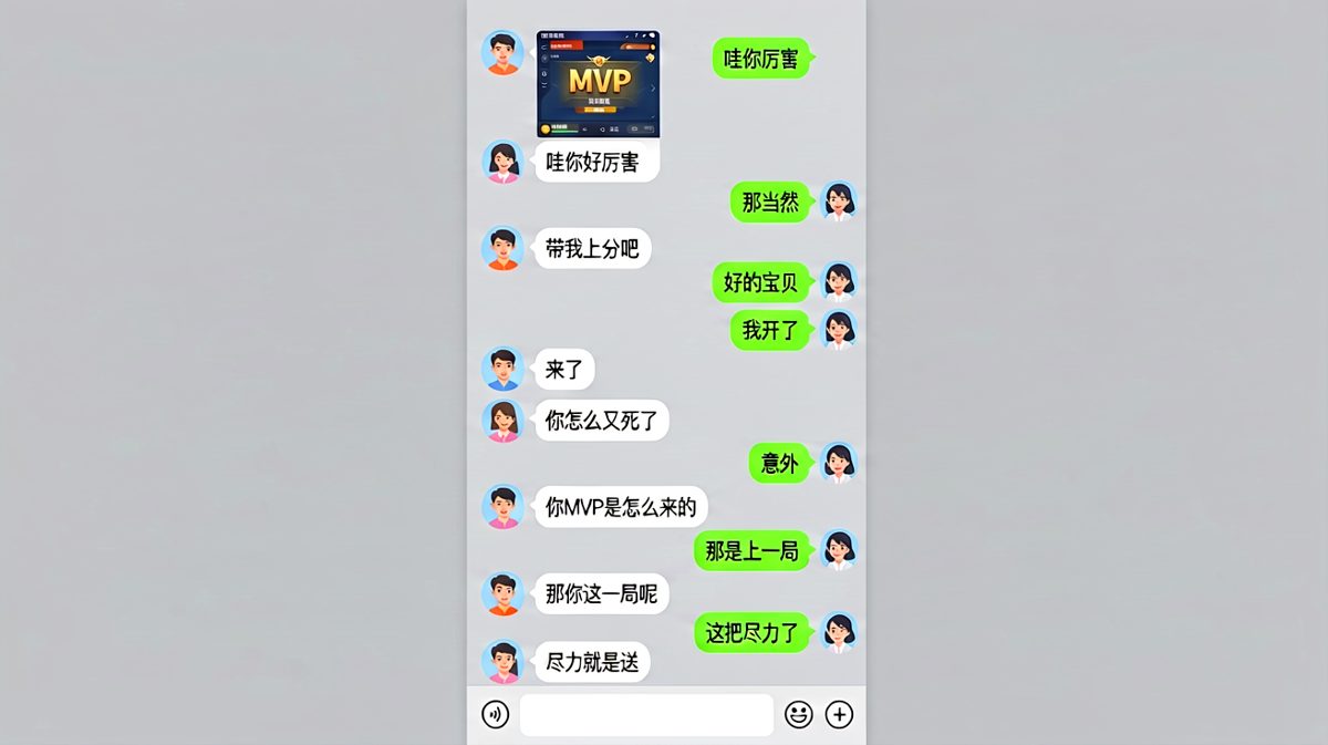 女生夸男生游戏MVP后求带飞，结果发现MVP是上一局的，当场社死