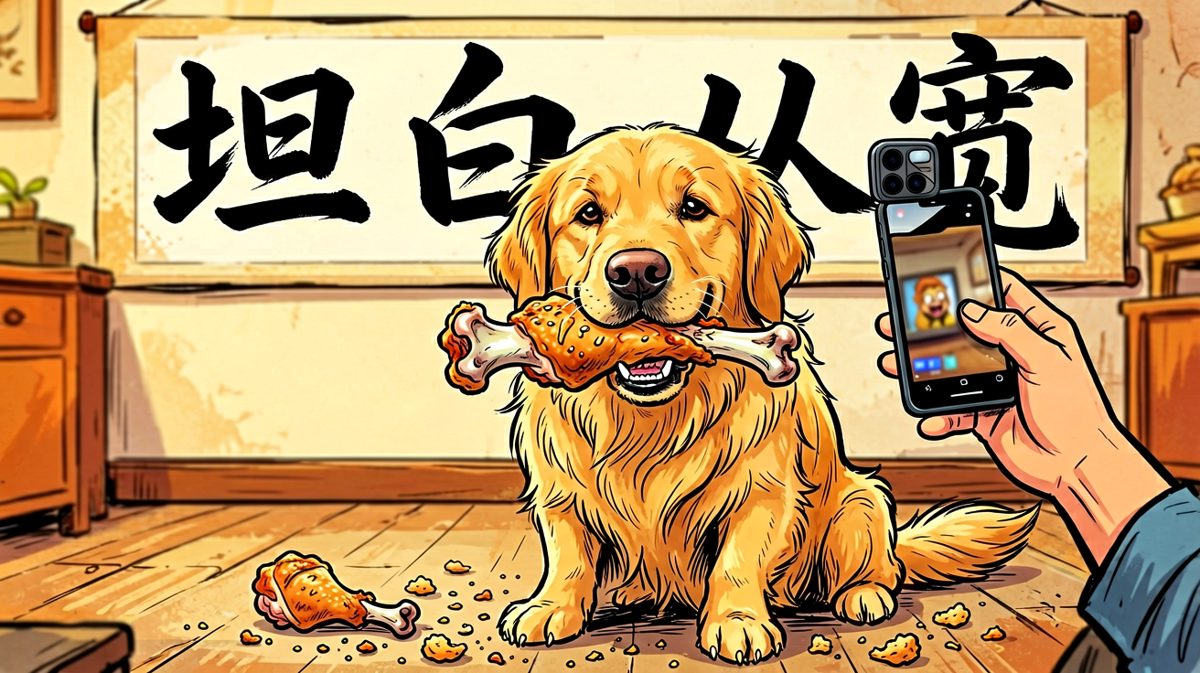 金毛：我没有，是风把骨头吹进我嘴里的。