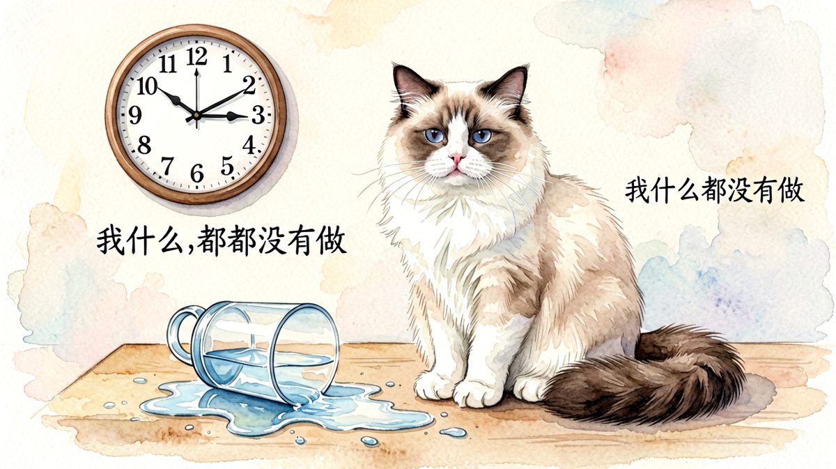 猫咪：是杯子自己跳下来碎掉的，我只是围观了一下。