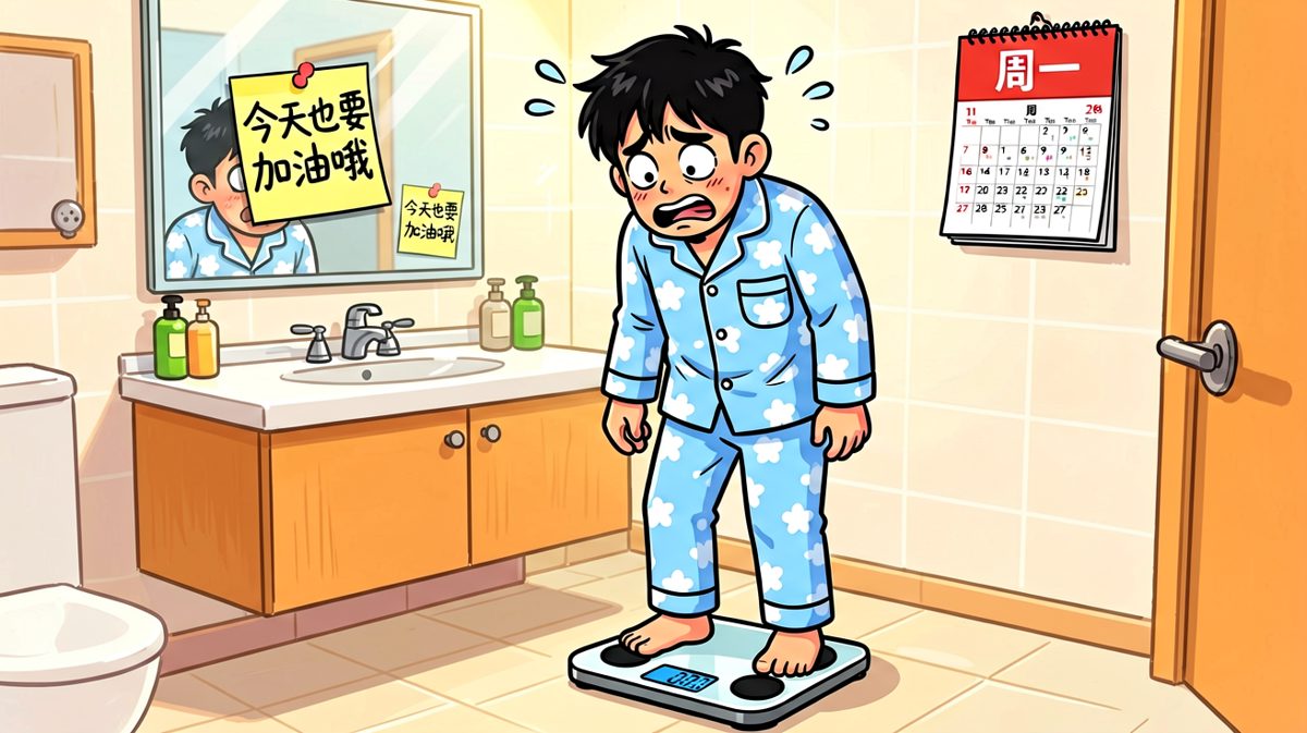 早起称体重，数字让人瞬间清醒
