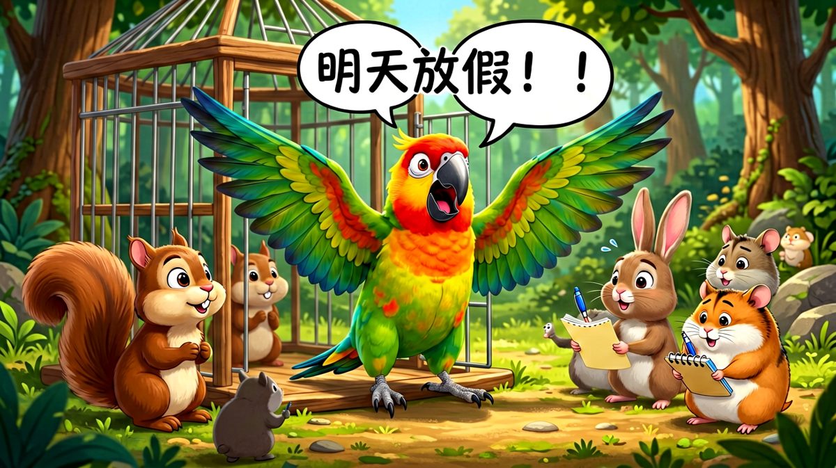 鹦鹉的起床号一响，整个森林都沸腾了