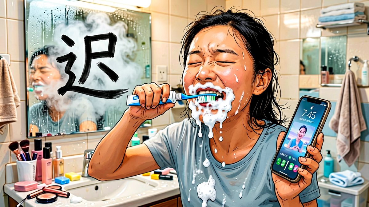 匆忙洗漱，时间意识全无