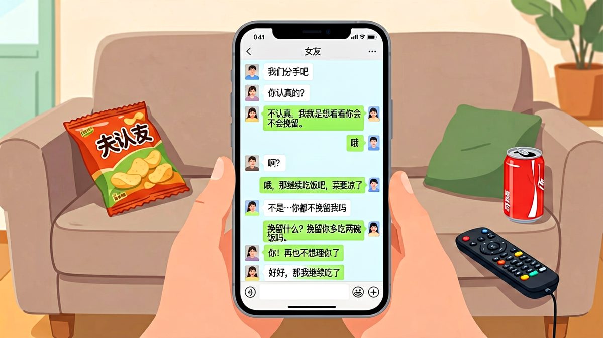 女友假装提分手想测试男友，结果被男友一句话干懵了