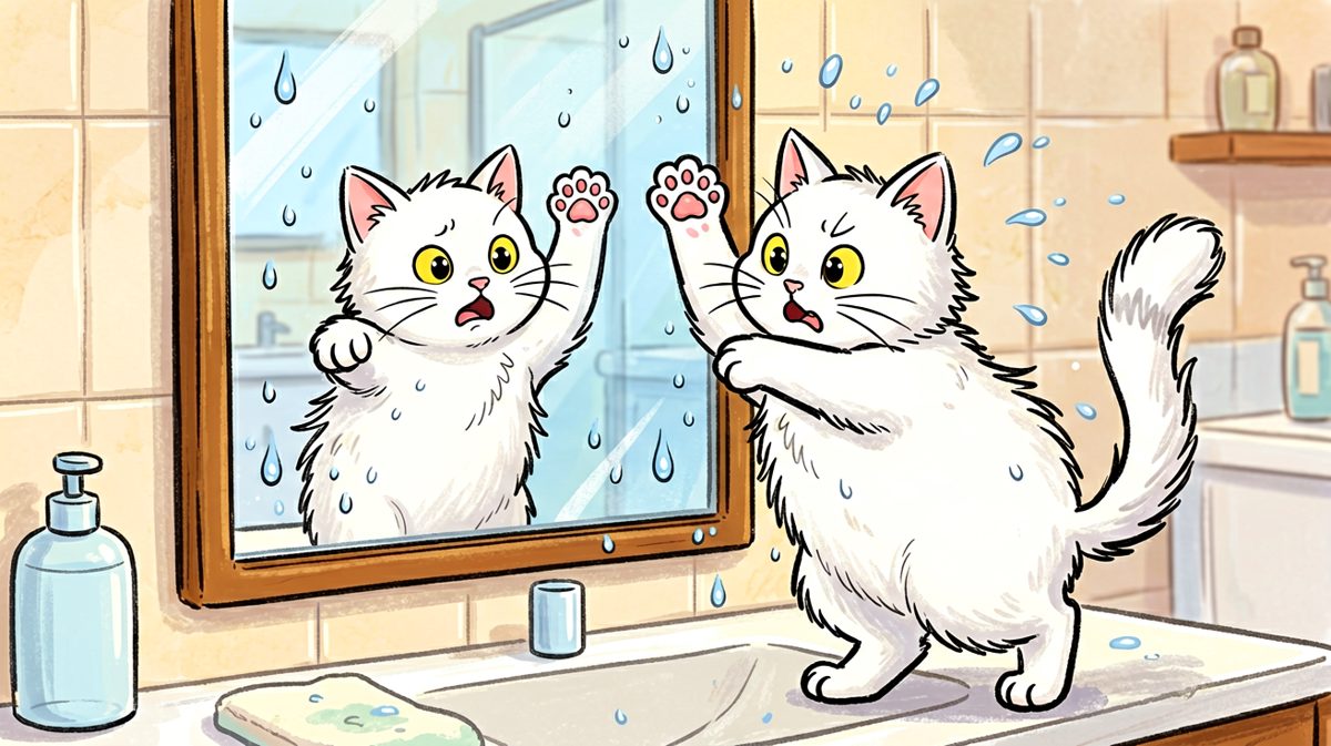 镜子里的那只猫是谁？！救命啊有 intruder 了！