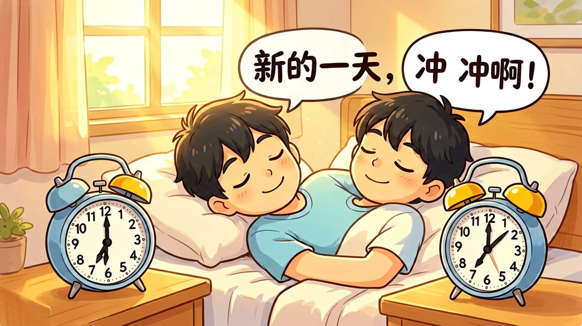闹钟响起，小明斗志满满准备迎接新一天的工作