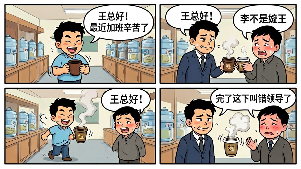 茶水间又叫错领导