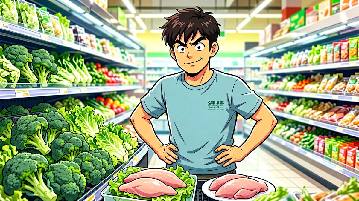 主角下定决心：从今天开始健康饮食！