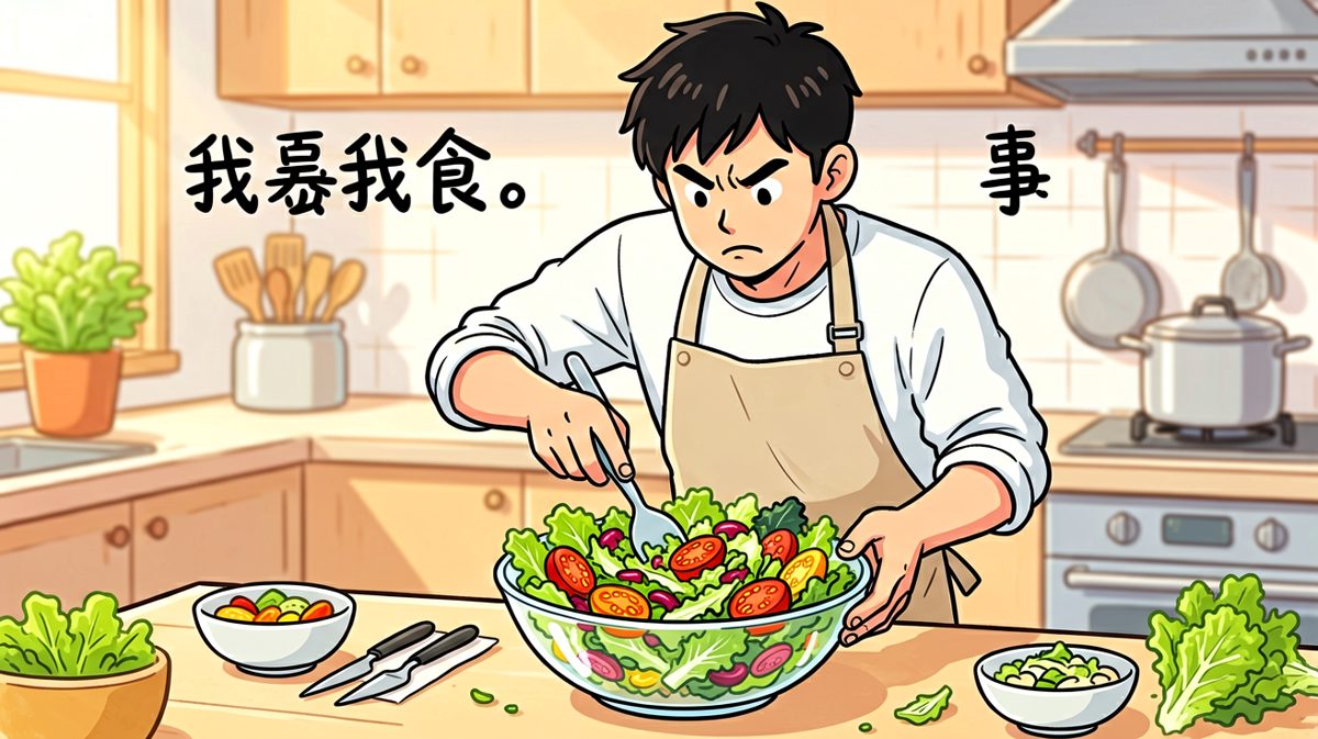 精心制作的健康减脂沙拉完成！